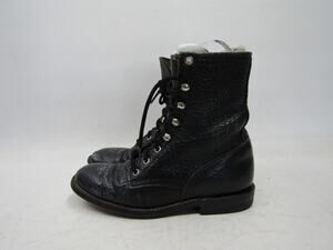 COWTOWN Mens Size 5.5 D Black Leather Laces Cowboy Western Boots